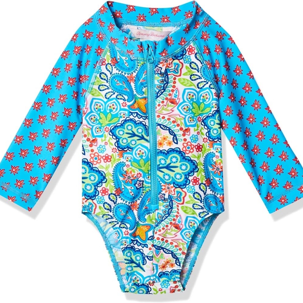 Tommy Bahama Girls' Uv Protection 1-Piece Swimsuit Bathing Suit